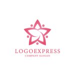 画像1: 上品な花のような星ロゴ (1)