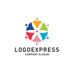 画像1: 開花する人々のチームワークのロゴ (1)