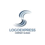 画像1: 流れるようなSの文字のロゴ (1)