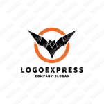 画像1: 飛ぶコウモリのロゴ (1)