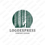 画像1: 森の中の鹿のロゴ (1)