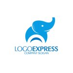 画像1: フレンドリーでかわいい象のロゴ (1)