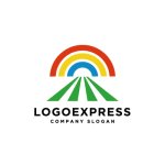 画像1: 希望の虹と未来へ続く道のロゴ (1)