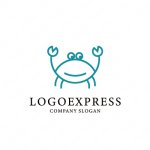 画像1: カニの可愛いロゴ (1)