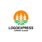 画像1: 肥沃な大地を届ける麦畑のロゴ (1)