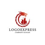 画像1: 龍に囲まれた都市のロゴ (1)