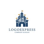 画像1: 城と都市を組み合わせたロゴ (1)
