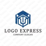 画像1: 幾何学的な虎のロゴ (1)