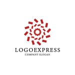 画像1: 幾何学的な花のロゴ (1)