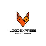 画像1: 幾何学的フォックスのロゴ (1)