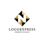 画像1: 幾何学模様のNロゴ (1)