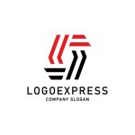 画像1: 線で構成された幾何学的な「S」ロゴ (1)