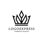 画像1: 幾何学的な王冠のモダンロゴ (1)