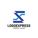 画像1: SXを組み合わせた幾何学的なロゴ (1)