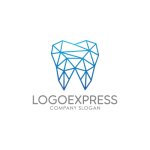 画像1: 幾何学的な歯のロゴ (1)