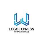 画像1: 幾何学的なWのロゴ (1)