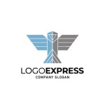 画像1: 幾何学的なワシのロゴ (1)