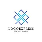 画像1: 幾何学的なXロゴ (1)