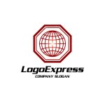 画像1: 八角形の地球のロゴ (1)