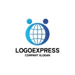 画像1: 地球と人々が織りなすグローバルな繋がりロゴ (1)