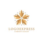 画像1: ゴールドのリリーフラワーロゴ (1)