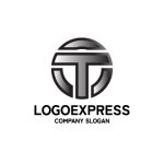 画像1: 金属的なT字のロゴ (1)