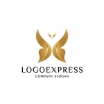 画像1: 金の蝶のロゴ (1)