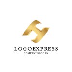 画像1: 黄金色の抽象的な「H」ロゴ (1)