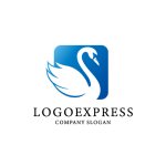 画像1: 優雅な白鳥のロゴ (1)