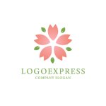 画像1: 桜と新緑の優美な花ロゴ (1)