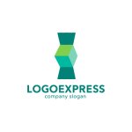 画像1: 緑色の幾何学的なロゴ (1)