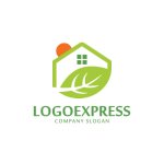 画像1: 緑の葉っぱの家ロゴ (1)