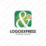 画像1: アンドマークをモチーフにした緑とオレンジの球のロゴ (1)