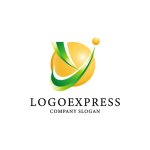 画像1: 緑の軌道と球体を持つ「Y」のロゴ (1)