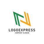 画像1: 緑と黄色の幾何学的なNロゴ (1)