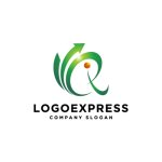 画像1: 成長する矢印とRのロゴ (1)