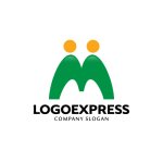 画像1: 成長とつながりを表すMと人々のロゴ (1)