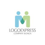 画像1: 協力と成長を象徴するM字の人々ロゴ (1)