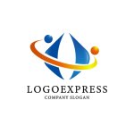 画像1: グローバルな人間関係のロゴ (1)