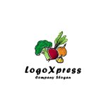 画像1: 手描きの新鮮な野菜のロゴ (1)