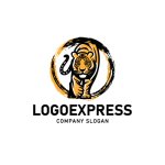 画像1: 手描きの筆跡で描かれた虎のロゴ (1)