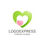 画像1: 重なり合うハートのロゴ (1)