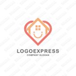 画像1: 家とハートの温かさが伝わるロゴ (1)