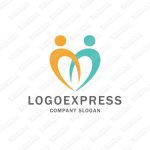 画像1: ハートと人の温かさを感じさせるロゴ (1)