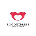 画像1: ハートフルな2人のロゴ (1)