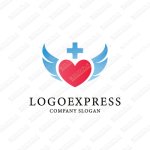 画像1: ハートとエンジェルのロゴ (1)