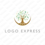 画像1: 丸いハートの木のロゴ (1)