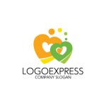 画像1: 重なり合うハートのロゴ (1)