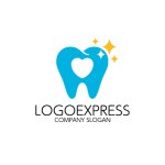 画像1: 輝くハート歯のロゴ (1)