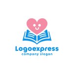 画像1: 本とハートのロゴ (1)